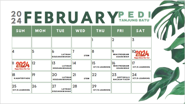 Jadual Aktiviti Feb